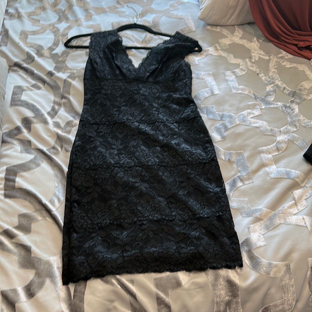 Guess Black stretchy lace dress